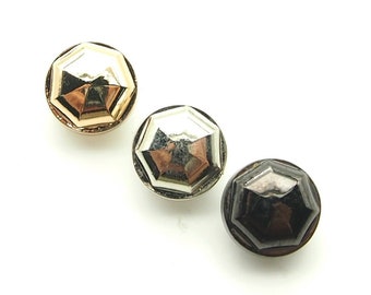 Dimensional button (10pcs) - 11mm; Gold/Shiny silver/Pewter