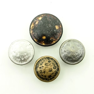 Botones vaqueros martillados (10 unidades) - 18/23 mm; Grafito oscuro/Latón antiguo/Plata oscura/Plata mate