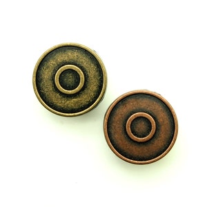 Circle jean button (10pcs) - 18mm; Antique brass/Antique copper