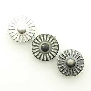 Propeller jean button (10pcs) - 17mm; Pewter/Matte silver/Tin