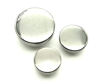 Shine pewter flat buttons (5pcs) - 18/20/28mm