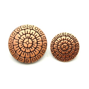 Mandala button (10pcs) - 15/20mm; Brushed copper