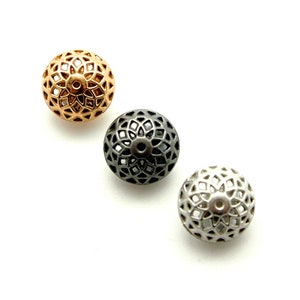 Small lace buttons (10pcs) - 9mm; Gold/Matte silver/Pewter