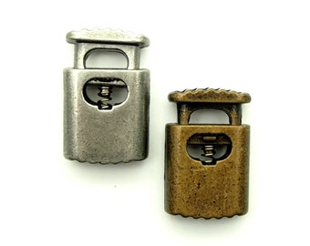 Cord lock (5pcs) - Pewter/Antique brass