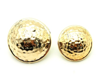 Hammered dome button (5pcs) - 21/24mm; Shiny gold