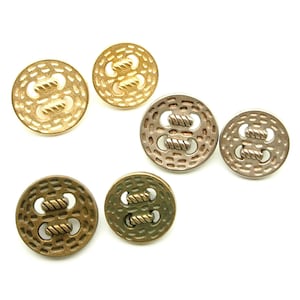 Vintage knoppen (10pcs) - 18/20mm; Goud/Rustiek zilver/Japans messing