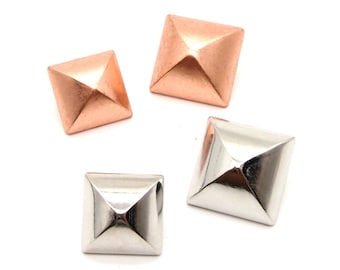 Studded buttons (10pcs) - 12/15mm; Rose gold/Silver