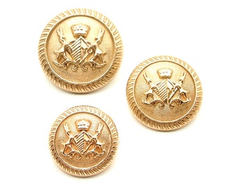 Gold coat of arms buttons (5pcs) - 21/24/29mm