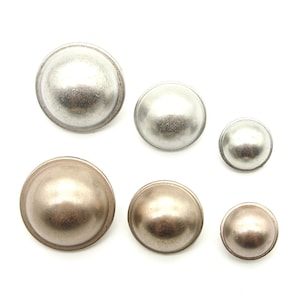 Dome buttons (10pcs) - 15/20/25mm; Pearl/Matte silver