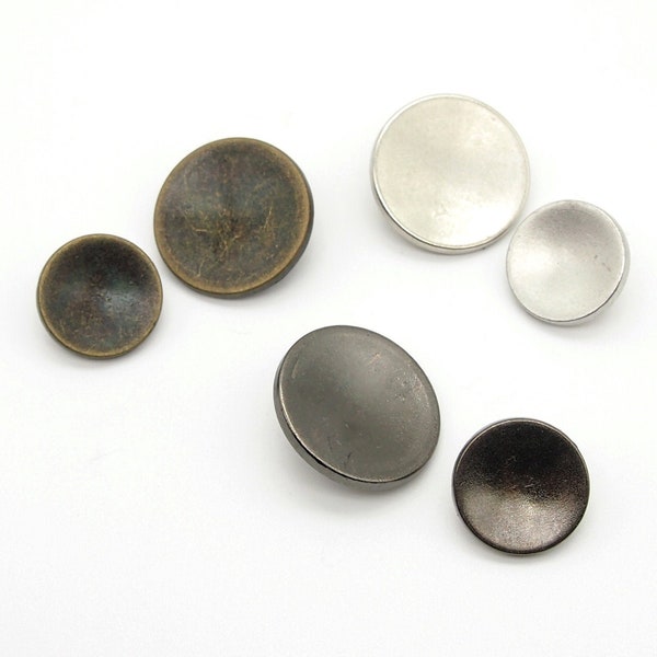 Concave buttons (10 pcs) - 14/21mm: Antique brass/Pewter/Matte silver