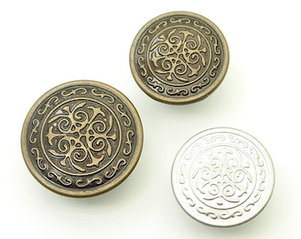 Renaissance jean button (10pcs) - 17/20mm; Antique brass/Matte silver