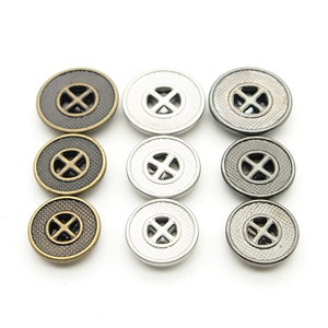 Mesh 4 hole button (10pcs) - 14/15/18mm; Matte silver/Pewter/Antique brass