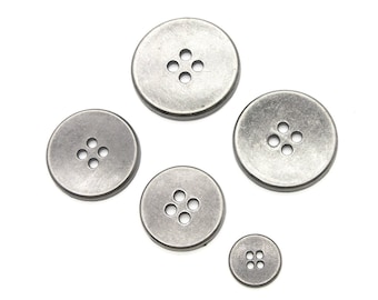 Pewter 4 hole buttons (10pcs) - 12/20/23/25/27mm