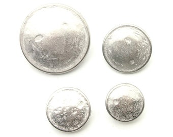 Hammered matte silver button (10 pcs) - 25/20/18/15mm