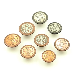 Vintage jean buttons - 15/17/19mm; Orange copper/Alloy/Rustic bronze/Copper (10pcs)
