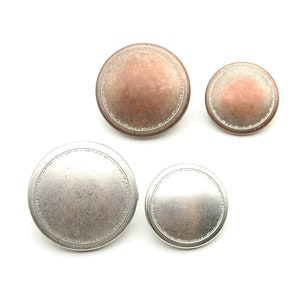 Bordered buttons (10pcs) - 18/20/23mm; Tin copper/Matte silver