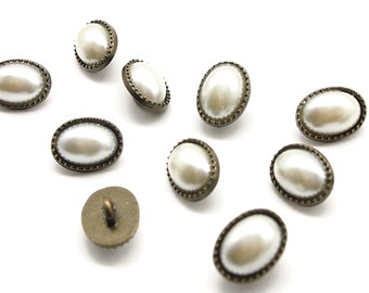 Pearl buttons (5pcs) - 8x16mm