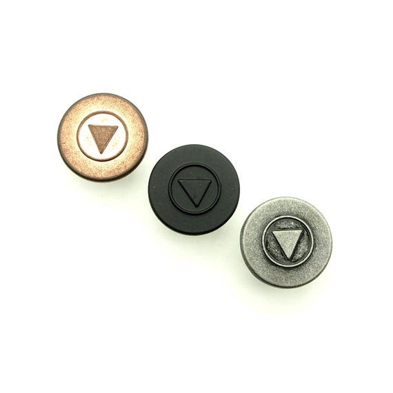 Triangle Jean Button 10pcs 17mm Black/rose Gold/tin 