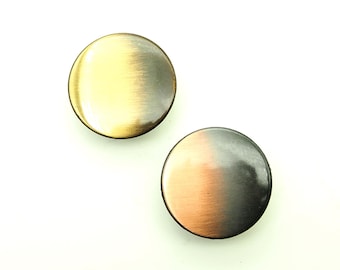 Patina jean button (10pcs) - 25mm; Brushed brass/Brushed copper