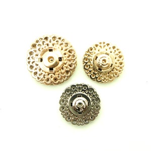 Lace snaps (5 sets) - 21/25mm; Gold/Silver