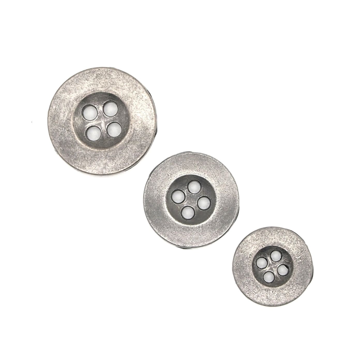 Go Handmade - Pearl Buttons - 21 mm - 4 Pcs - Silver