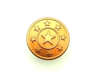 Star jean button (10pcs) - 17mm; Orange copper