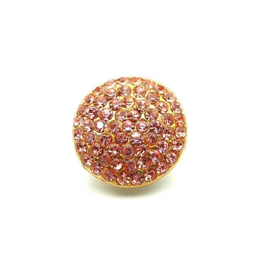 Pink Rhinestone Buttons 3 Pcs 16mm Etsy