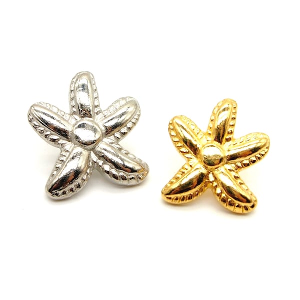 Starfish buttons (10pcs) - 18/20mm; Gold/Silver