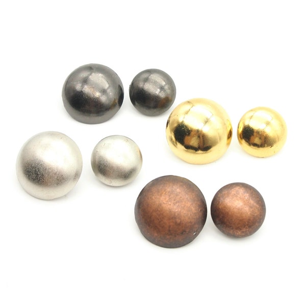 Koepelknoppen (10 stuks) - 18/24 mm; Antiek koper/mat zilver/tin/goud
