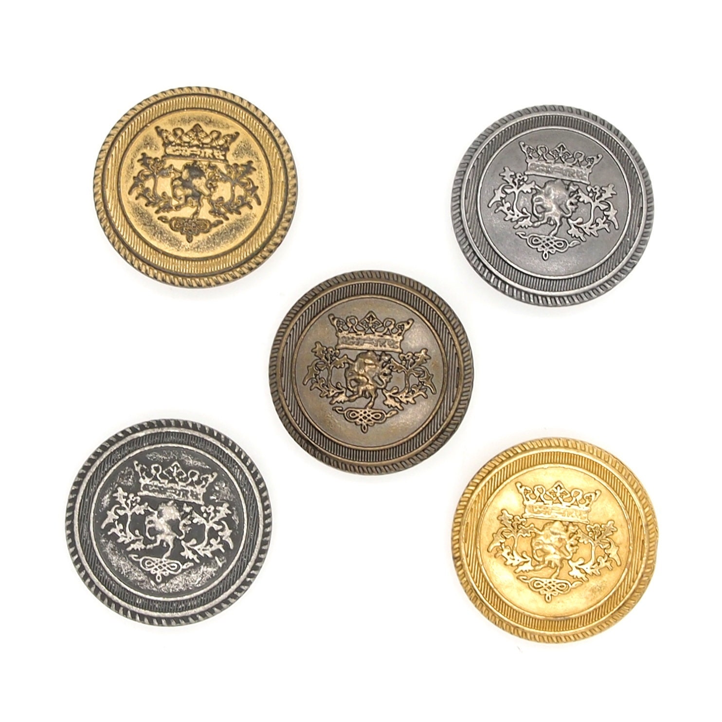 MebuZip 14 Pieces Black Gold Metal Blazer Button Set Egypt