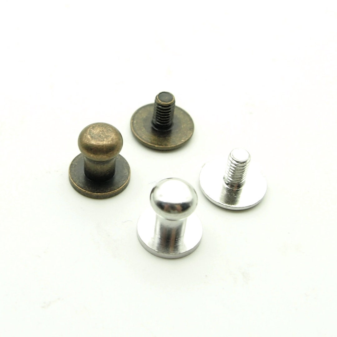 Screwed Rivet Screwed Rivet (10sets) - 8x8mm; Antique Brass/silver - Etsy