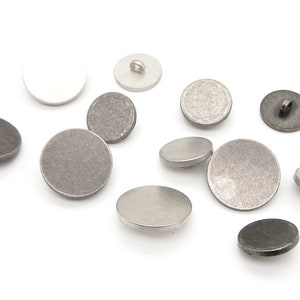 Platte metalen knopen 10 stuks 18/23 mm Tinnen/Mat zilver afbeelding 2