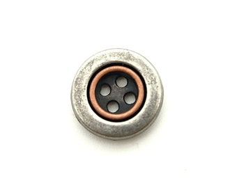 Small vintage 4 hole button (10pcs) - 12mm