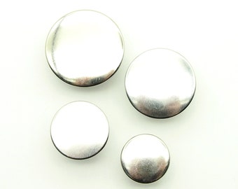 Simple jean buttons (10pcs) - 14/17/20/23mm; Silver