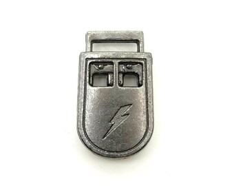Lightning 2 hole cord lock (5pcs) - Pewter; Hole size: 3mm