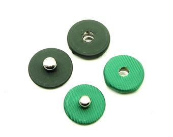 Fabric wrapped snap buttons (5pcs) - 16/18mm; Green/Olive green