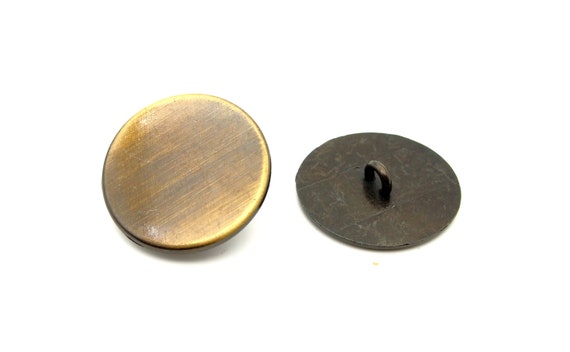 Brushed Brass Button 5pcs 25mm 