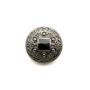 Vintage style metal buttons (10 pcs) - 18mm; Dark silver