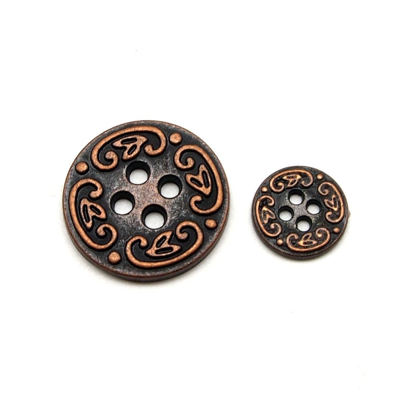 Vintage 4 hole button 10pcs 12/22mm Antique brass/copper/silver Antique Copper