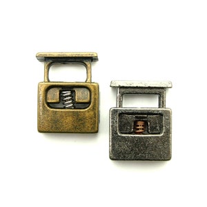 Rectangle cord lock (5pcs) - Antique brass/Pewter