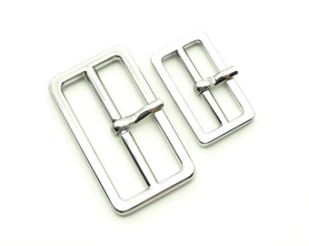 Shiny silver buckle - 1"/1.5"