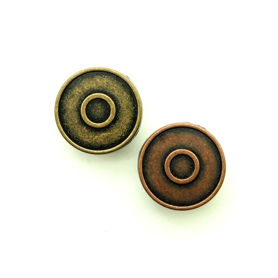 Circle Jean Button (10pcs) - 18mm; Antique Brass/antique