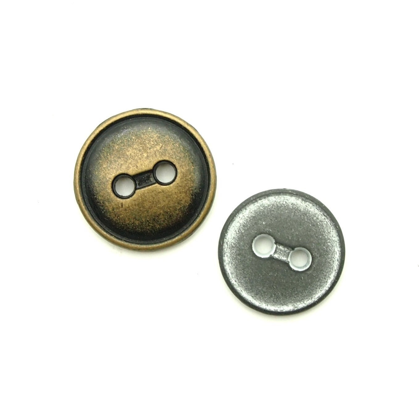 2 Hole Buttons (10pcs) - 15/16mm; Antique Brass/rustic Alloy - Etsy