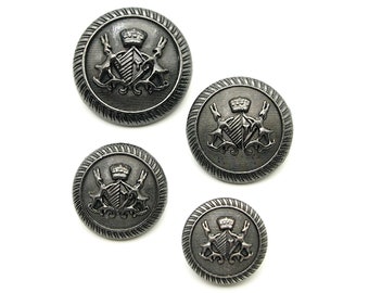 Pewter coat of arms buttons - 18/21/24/29mm
