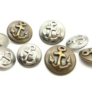 Vintage anchor button 10pcs23/28mm Antique brass/Pewter image 2