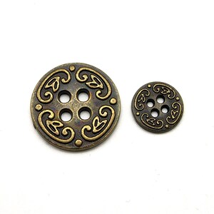 Vintage 4 hole button 10pcs 12/22mm Antique brass/copper/silver Antique Brass