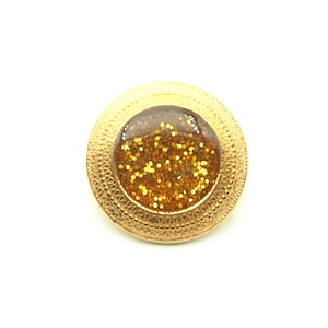 Vintage glitter button (10pcs) - 20mm; Gold