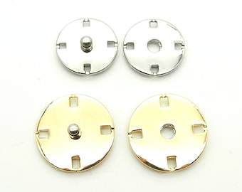 Boutons-pression brillants à coudre (5pcs) - 14/18mm; Argent brillant/Or brillant