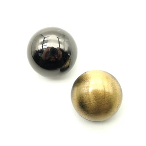 Dome buttons (5pcs) - 18mm; Brushed brass/Shiny pewter