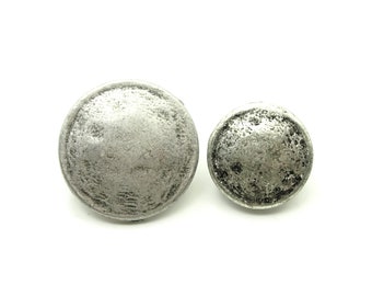 Vintage silver buttons (10pcs) - 15/20mm
